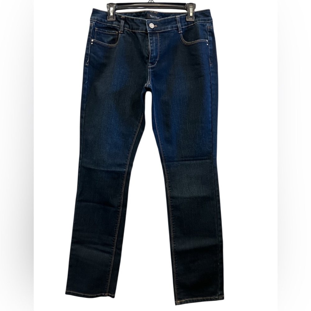 White House Black Market Blanc Deep Indigo Slim Leg Jeans 10R